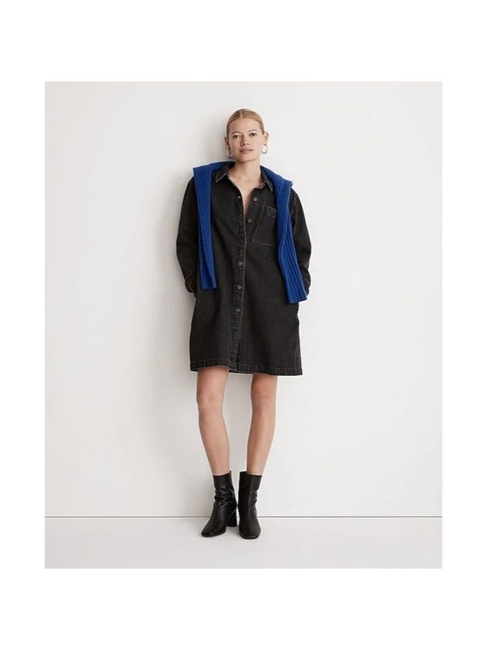 Madewell Oversized Denim Shirtdress in Lunar Wash